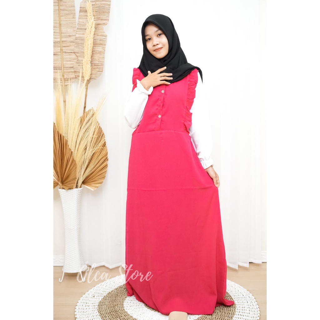 Gamis Syar'i Zahara Rimple | Gamis Muslim Wanita Modern | Gaun Kondangan Moscrepe Premium | Fashion 