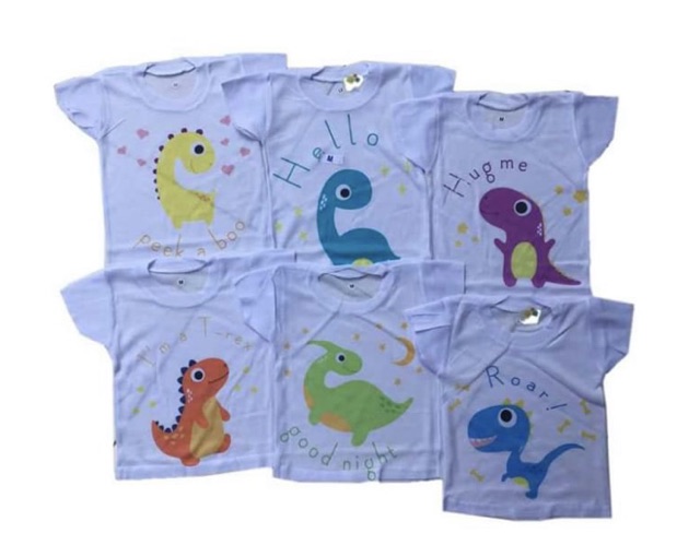 1pcs Kaos setali/ kaos oblong bayi motif (putih/warna)