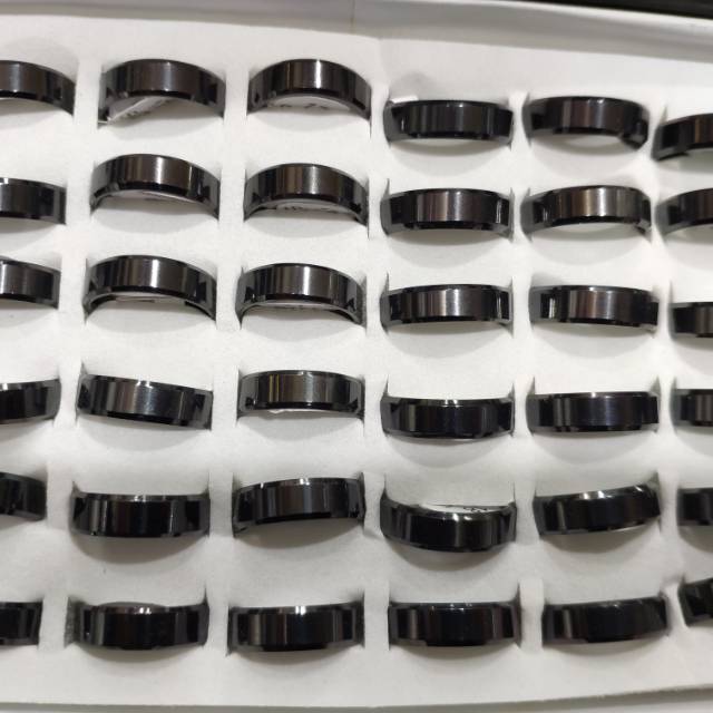 Cincin titanium hitam isi 36pcs tebal