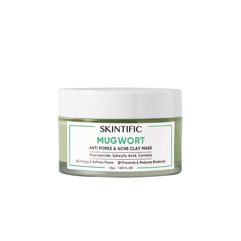 SKINTIFIC Mugwart Anti Pores &amp; Acne Clay Mask 55ml.