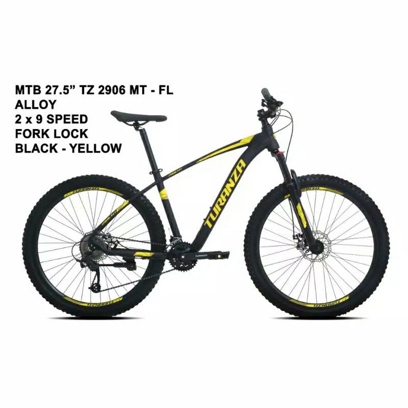 Sepeda Gunung Turanza 27`5 2906 by Pacific MTB 2X9 Speed BY PACIFIC BIKE Bonus Botol Minum