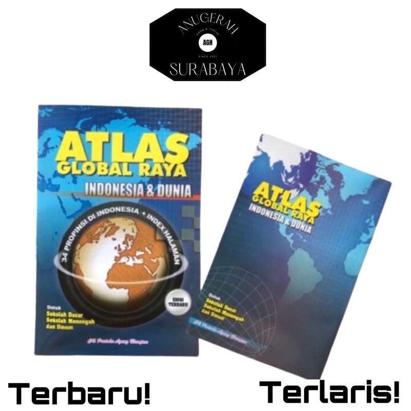 Atlas Global Raya Indonesia dan Dunia / Atlas Lengkap / Peta Dunia / Terbaru / Global / Atlas Kecil