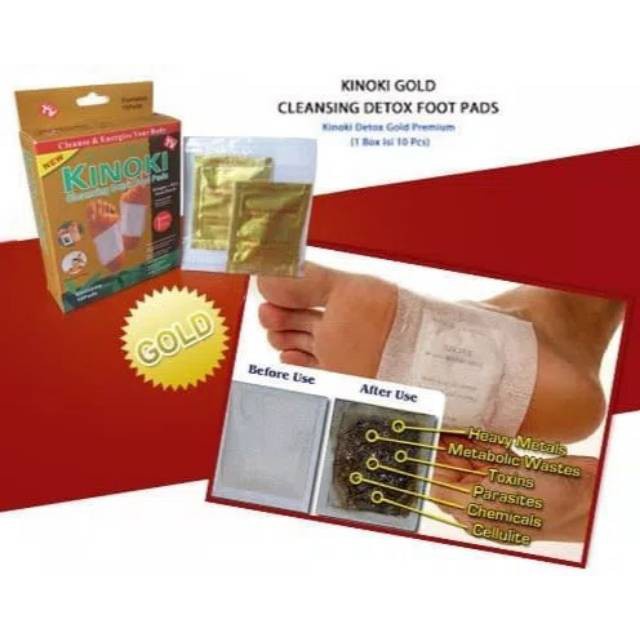 [100% ORIGINAL] KINOKI GOLD PAD  1 BOX 10PCS DETOKS DETOX KAKI PENGHILANG RACUN AMPUH PADS 10 PCS 1