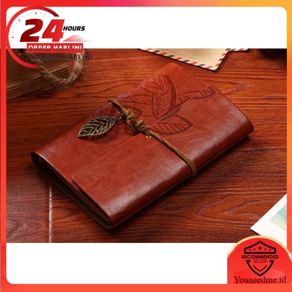 

PHANTACI Buku Catatan Binder Kulit Retro Leaf Kertas A6 - BSD666 Best Quality