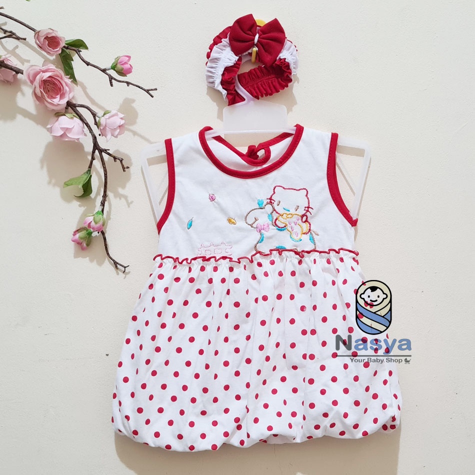 [P-029] Baju Bayi / Dress Bayi Perempuan 0-6 bulan Motif Lucu (bonus Bandana)