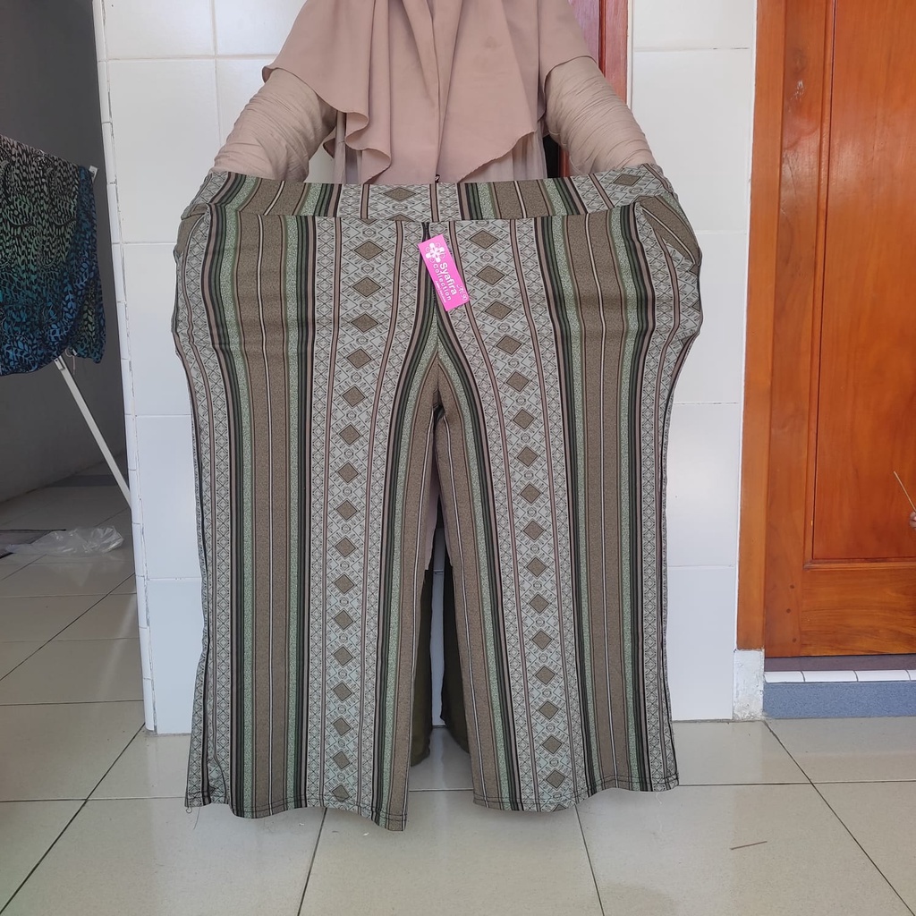 celana kulot panjnag wanita super jumbo motif etnik