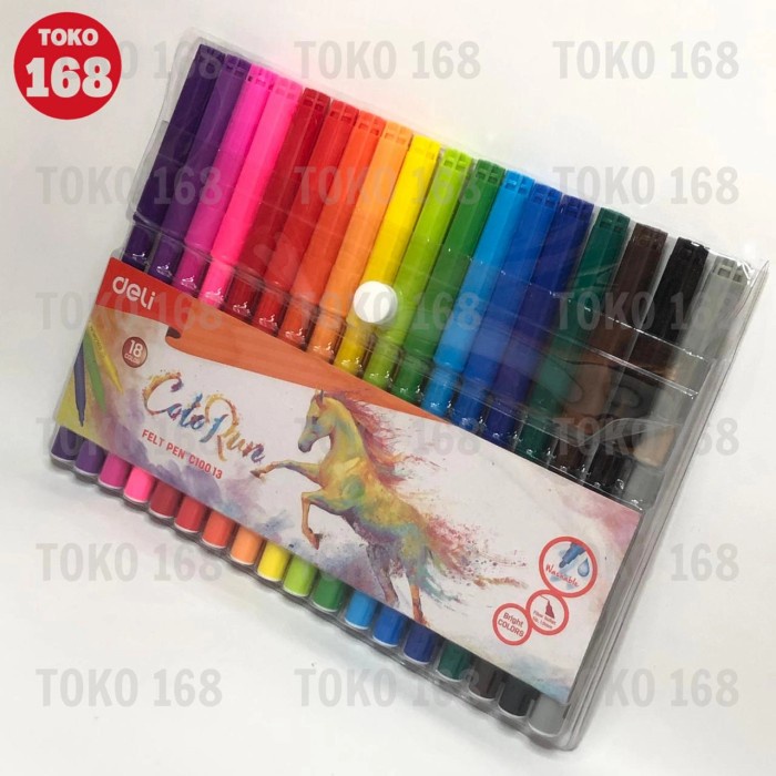 

DELI Felt Pen 18 Colors / Spidol Warna 18 Warna C10013 (SET)