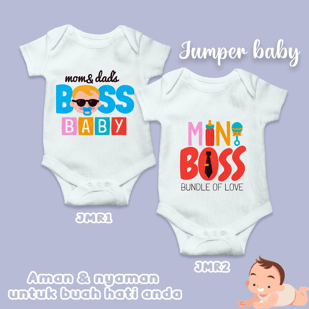 [JUMPER BABY] jumper bayi baju bayi lengan pendek boss baby bodysuit premium quality