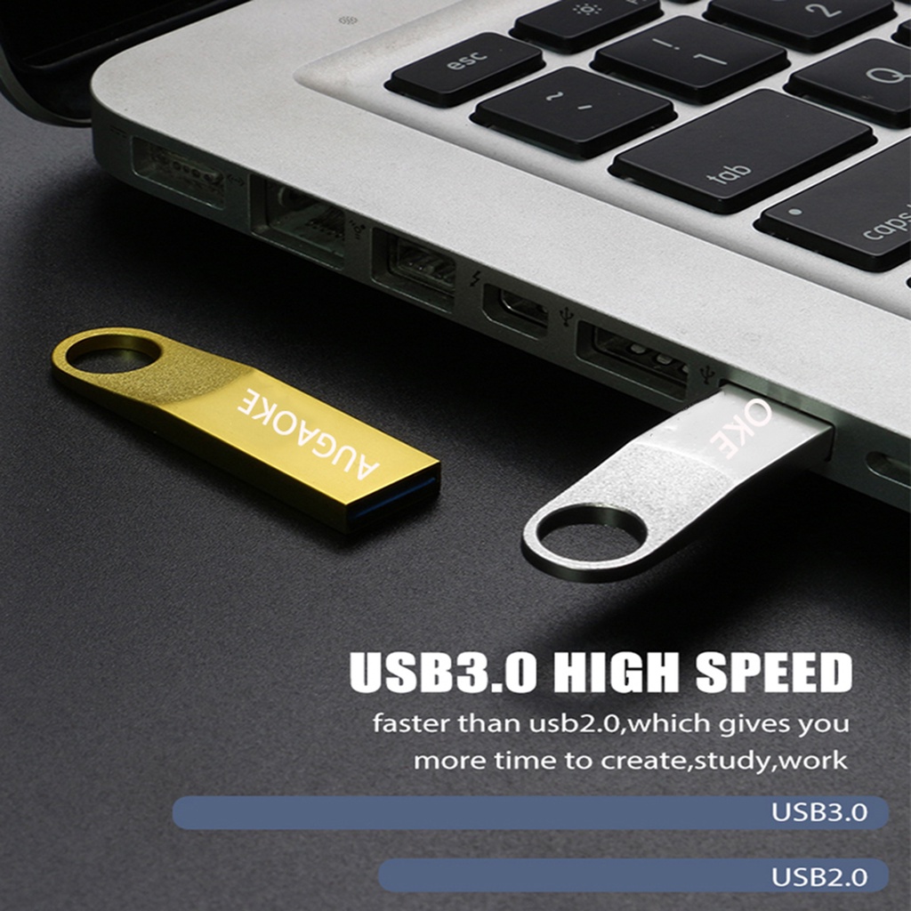 256gb 512GB 1TB 2TB AUGAOKE G2 U Disk Universal Bahan Metal Dengan USB 3.0 Untuk PC