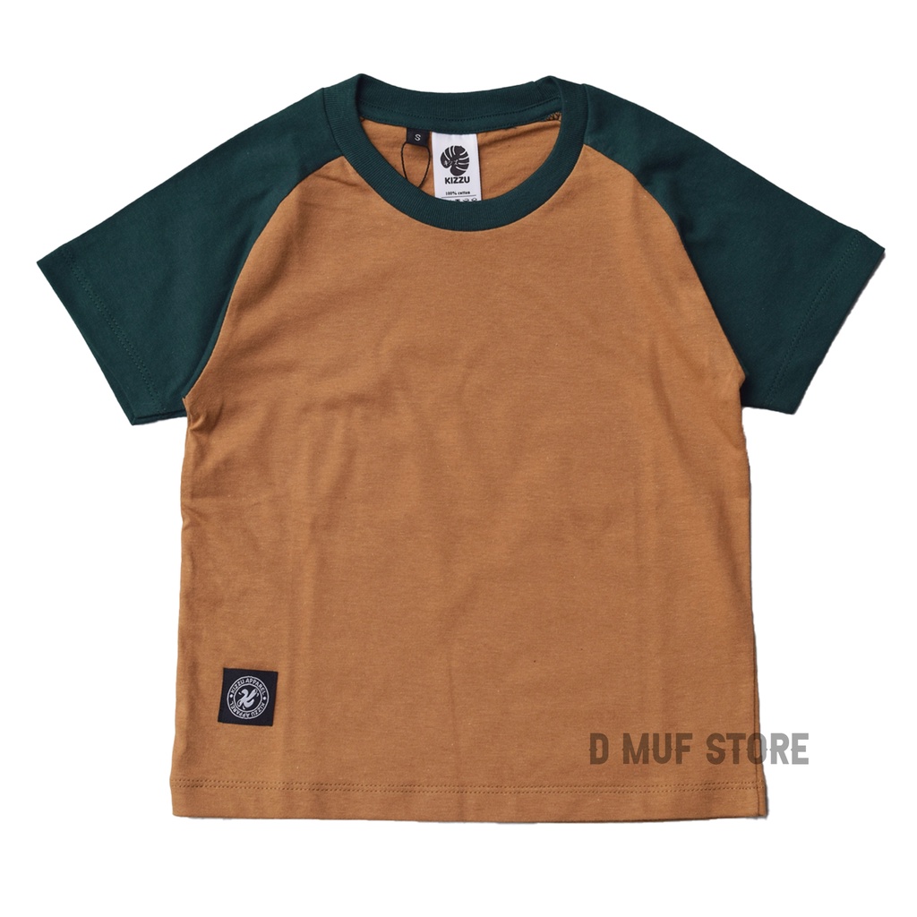 Kizzu Kaos Anak Reglan Premium Cotton 30s Usia 1-12 Tahun Reglan Almond - D Muf Store