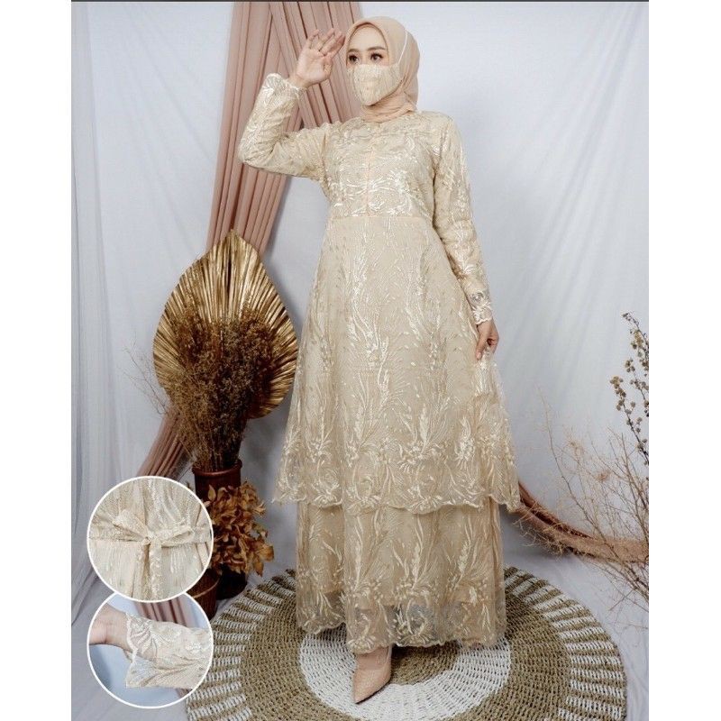 REALPICT GAMIS TINGKAT /GAMIS PESTA MEWAH/GAMIS MODERN/DRESS KEBAYA/BY ALETA