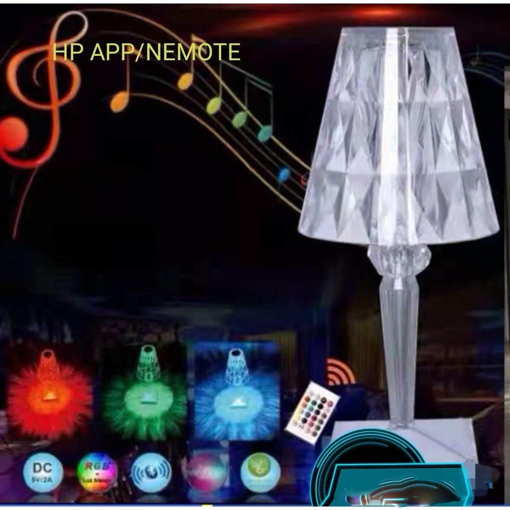 LAMPU DEKORASI HADIAH LAMPU LED DESK LAMP AESTHETIC LAMPU TIDUR CRYSTAL LAMPU MEJA USB RECHARGEABLE AKRILIK LAMPU DEKORASI HADIAH LAMPU