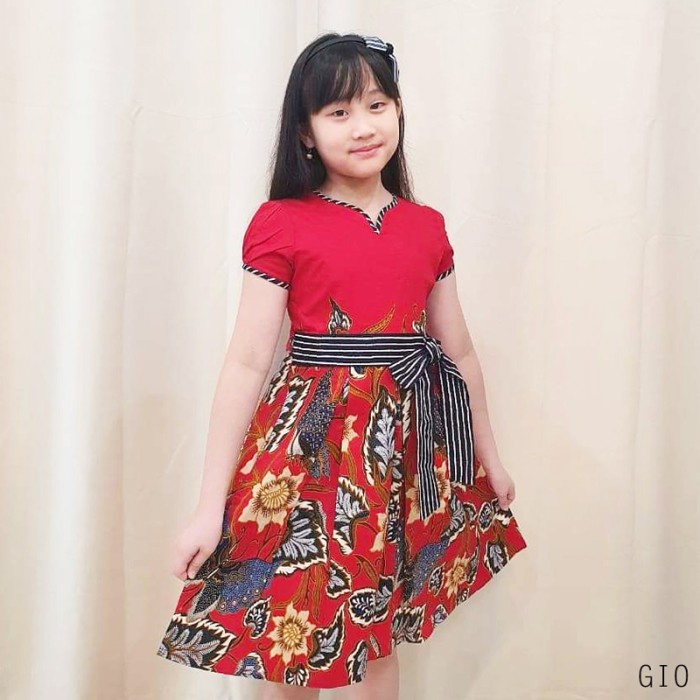 Gio Kids Dress - Dress Batik Anak Perempuan - SIZE 4
