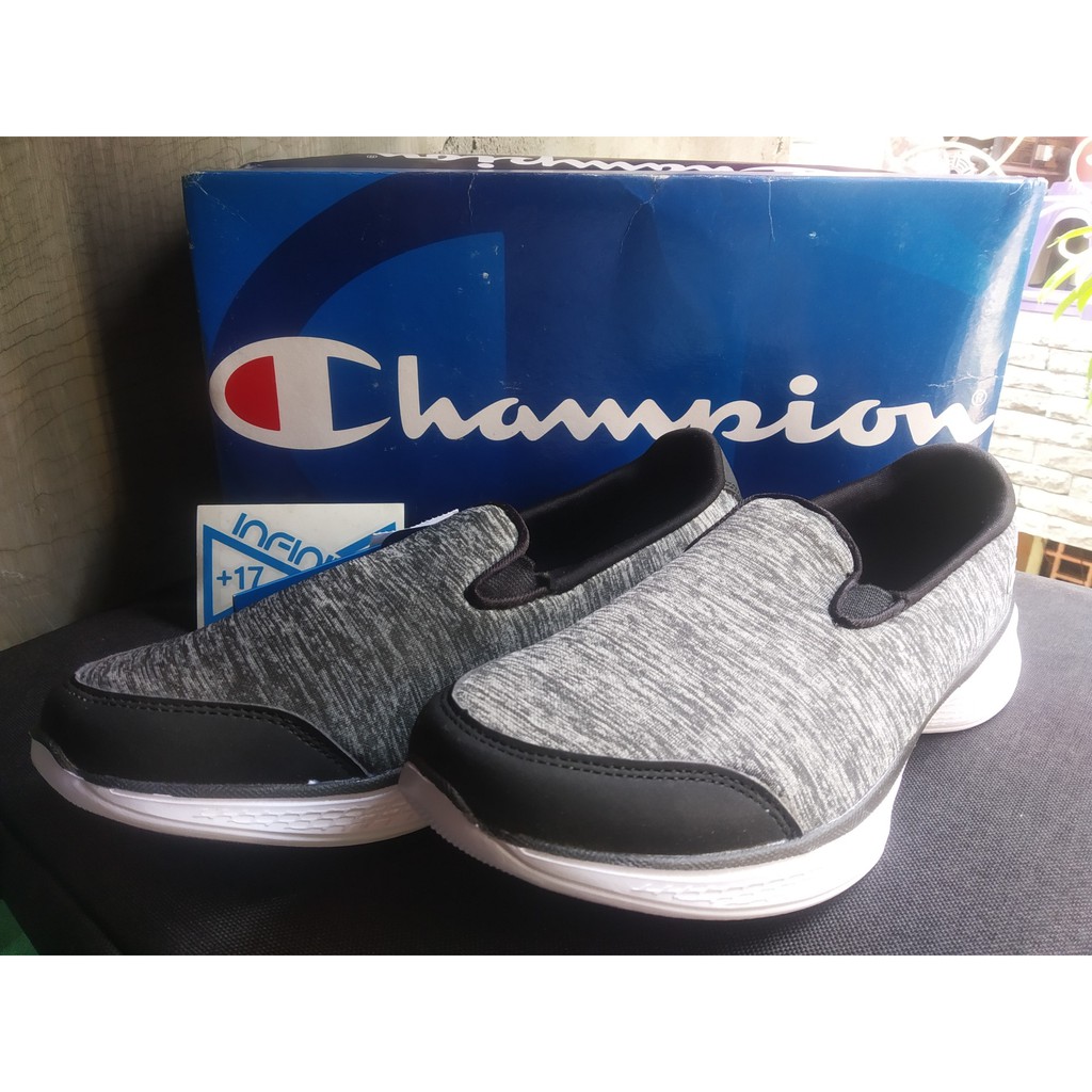 Champion Original Rewind Rembobinage Grey Women - Sepatu Champion Slip On Wanita
