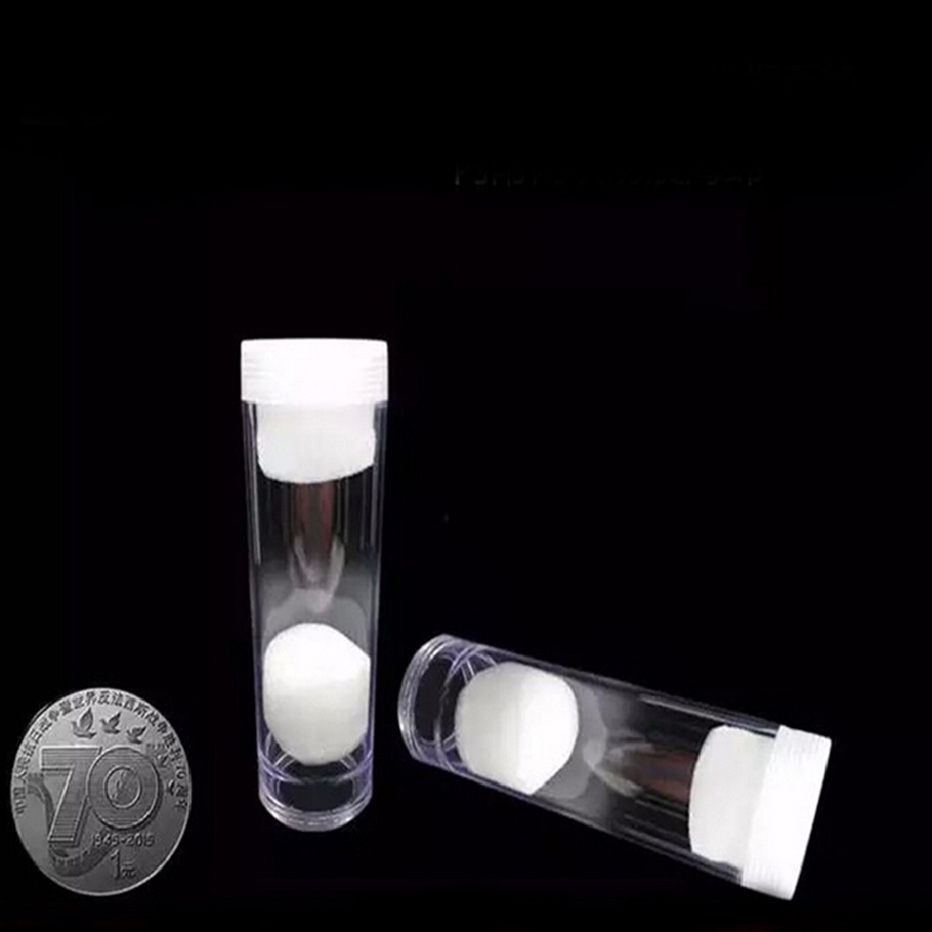 [tiantianbaofu] 1pcs 30mm Applied Clear Round Cases Coin Storage Protective Tube Holder Plastic Boutique