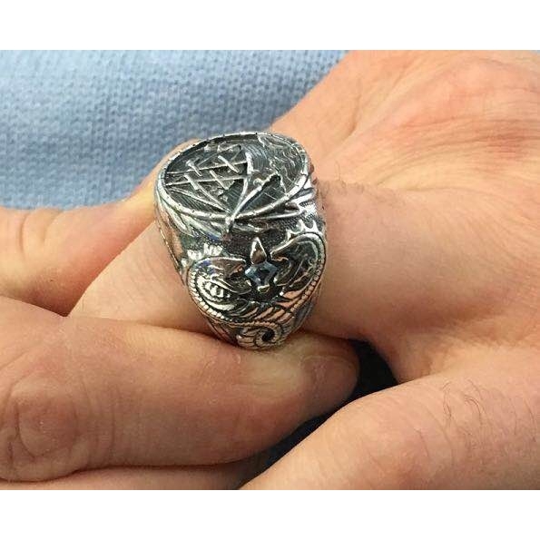 Cincin Desain Kapal Layar Gaya Punk Vintage Bahan Stainless Steel untuk Pria