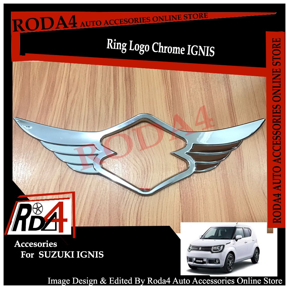 Ring - Wing - Cover Logo - Trunk Lid Belakang Chrome Ignis