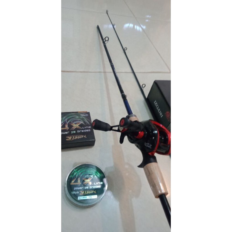 COD -Casting joran carbon lentur 1.80 + reel bc 10+1 Bb max drag 8 kg +senar PE 100mter