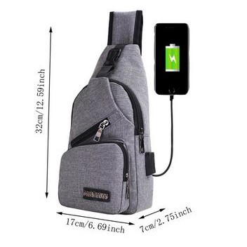 Tas Selempang Pria / Tas Pria Selempang USB Port Charger / Smart Backpack