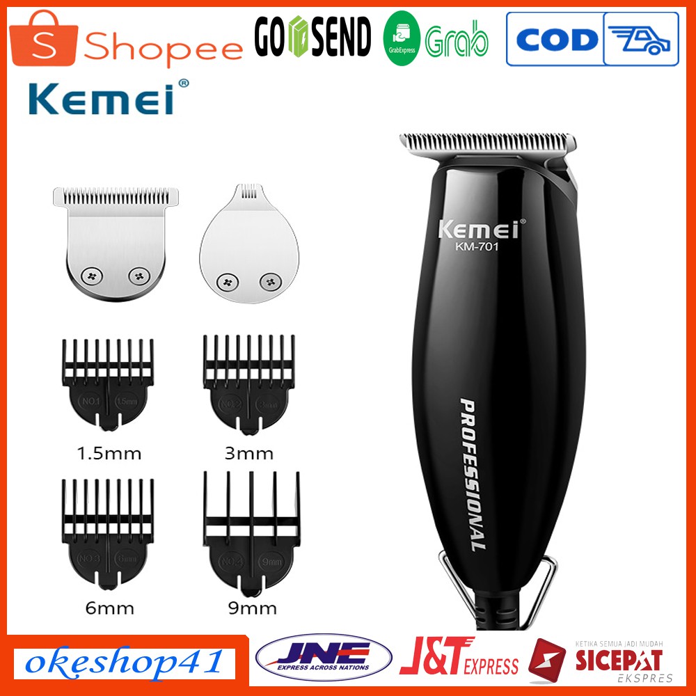 Clipper Kemei KM-701 Alat cukur Detailer 2 in 1 Original Alat cukur rambut Profesional