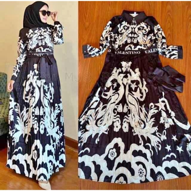 Gamis Bangkok Plisket ORI Import