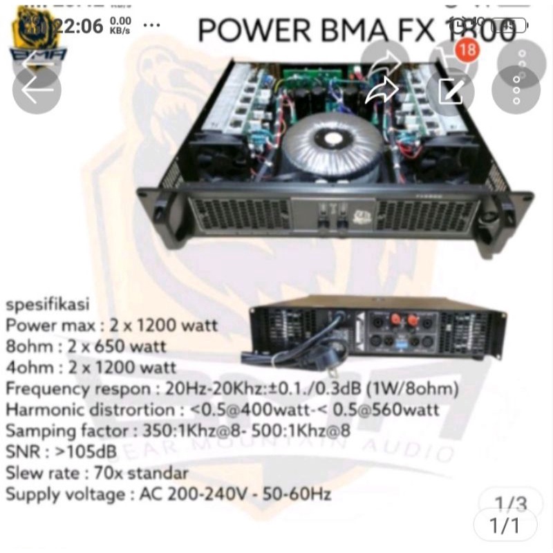 POWER BMA FX 1800 BMA fX 1800 POWER CLAS H ORIGINAL