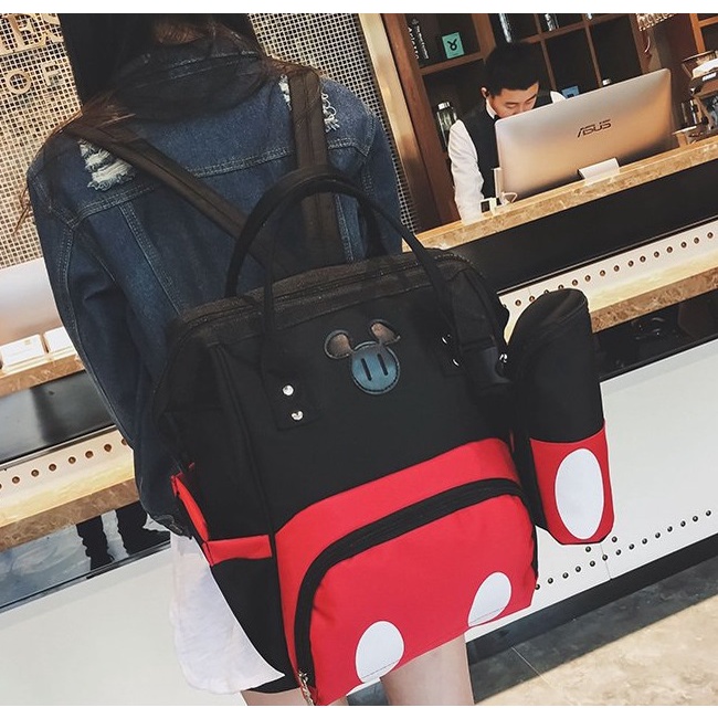 Backpack Mickey Minnie Diaper Bag Multifungsi 2 in 1