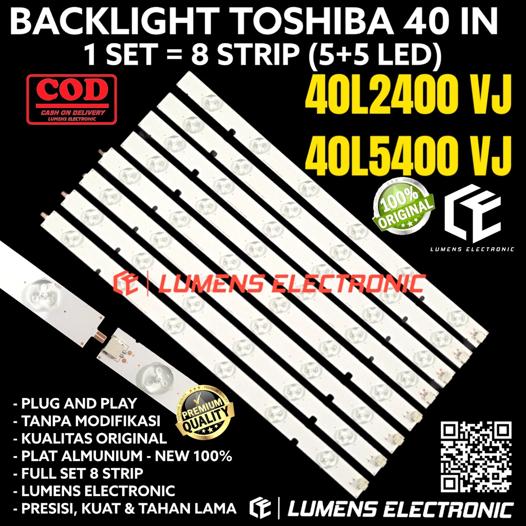 BACKLIGHT TV LED TOSHIBA 40 INC 40L2400 VJ 40L2400VJ 40L5400 VJ 40L5400VJ 40 IN INCH 12K 3V LAMPU BL