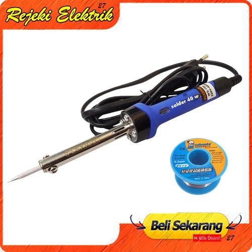 Solder Listrik 40 Watt - Soldering Iron 40 W / Timah Gulung 10 M