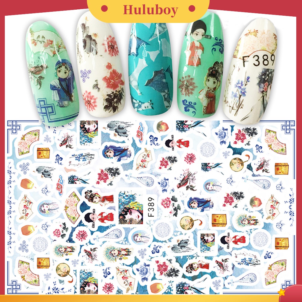 Huluboy Huluboy♡ Stiker Decal Transfer Air Motif Kartun Hewan Lucu Untuk Dekorasi Manicure / Nail Art DIY