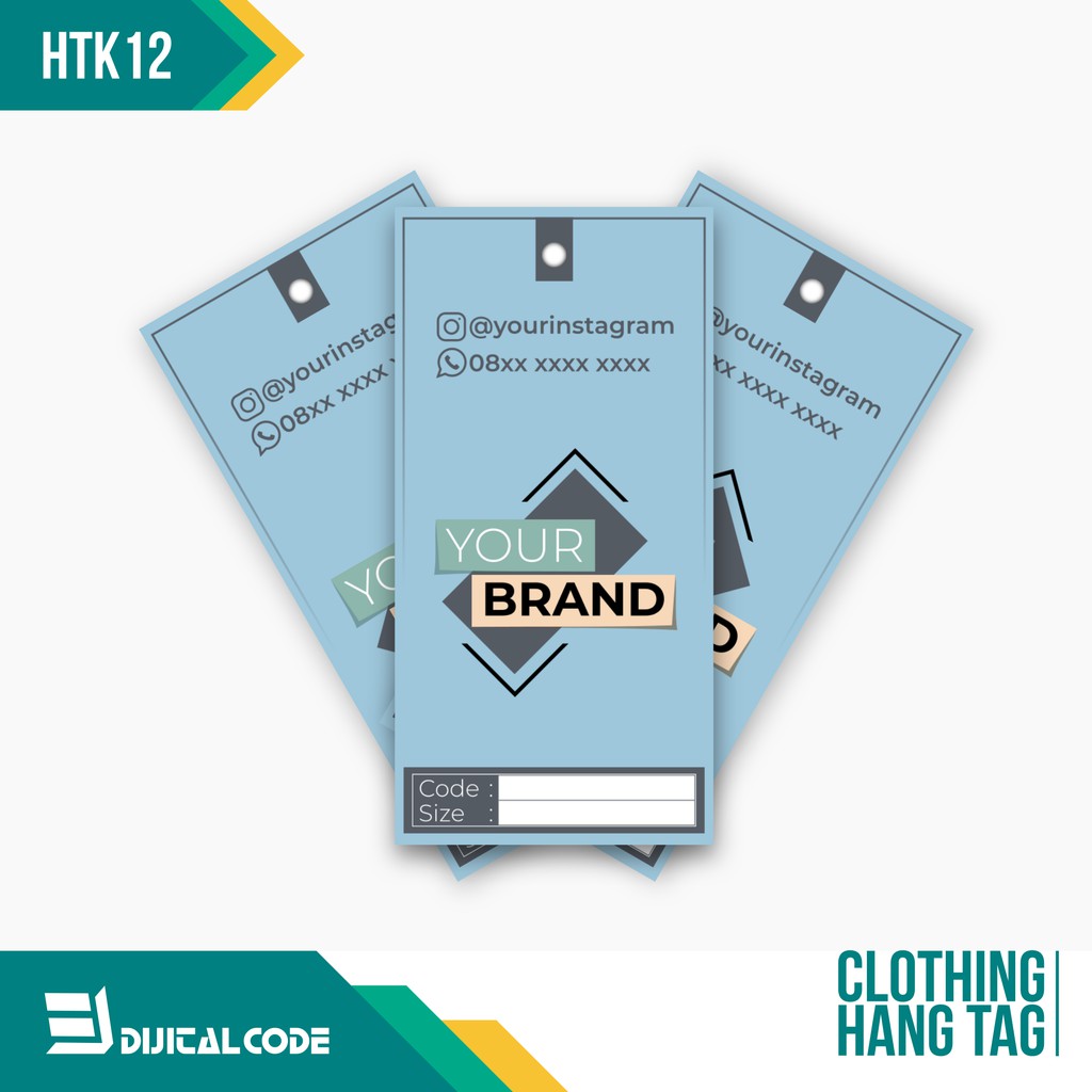 

HTK12 Hang Tag Label Produk Baju Celana Pakaian 4x8 cm