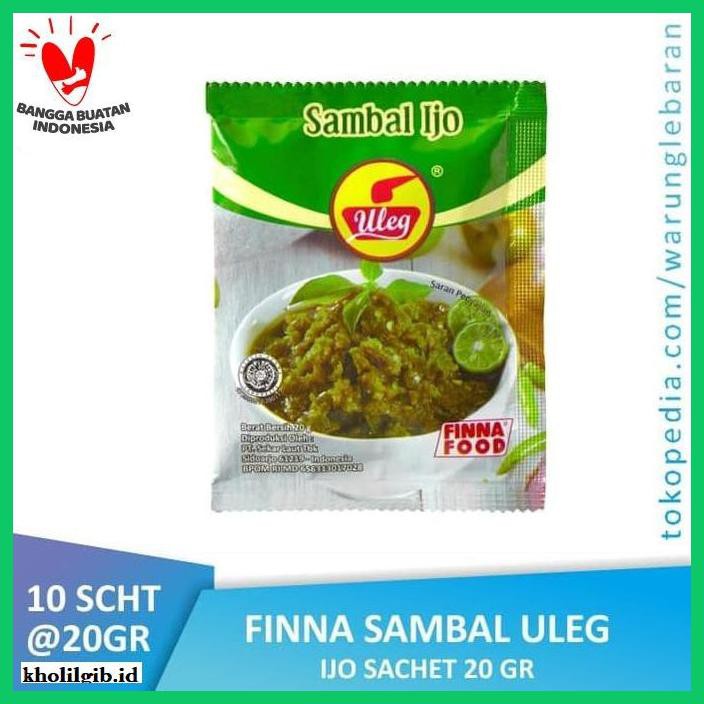 

Aneka-Sambal- Pack Finna Sambal Uleg Ijo Sachet (10 X 20Gr) -Pedeeeeeezzzzzzz.