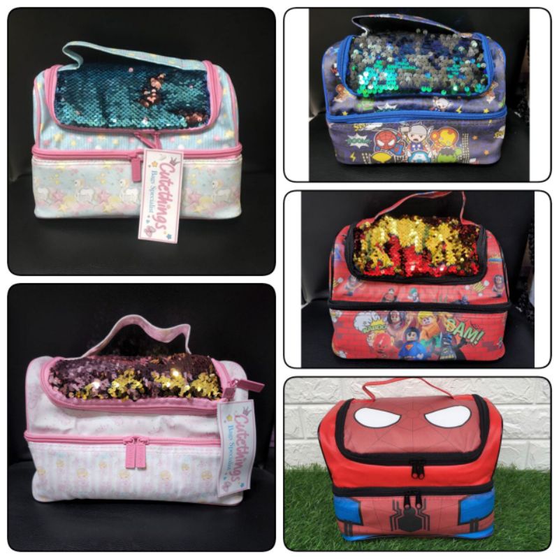 Tas Bekal Kantor Berkualitas Gendong Karakter Bepergian Awet M1Z9 Cute Terbaru Bulat Waterproof Jumb