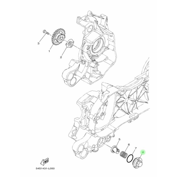 BAUT TUTUP PEMBUANGAN OLI MESIN BAWAH MIO SOUL GT FINO XRIDE AEROX LEXI XEON RC FAZZIO ASLI ORI YAMAHA 54P E5351 01