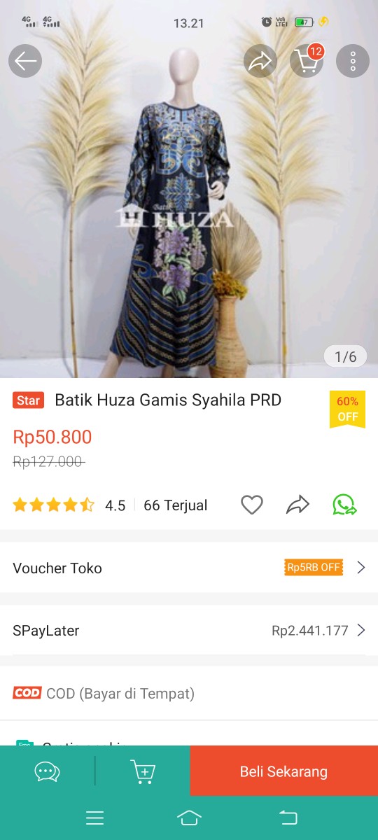 Batik Huza Gamis Syahila Prd