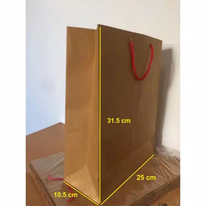 

PAPERBAG POLOS JUMBO UKURAN 25x10.5x31.5 CM