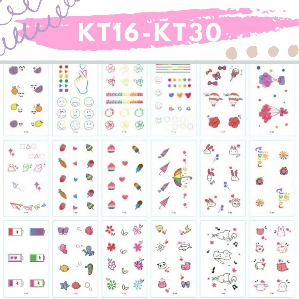 Stiker Tattoo kode KT16-KT30| Tato Temporer | Waterproof