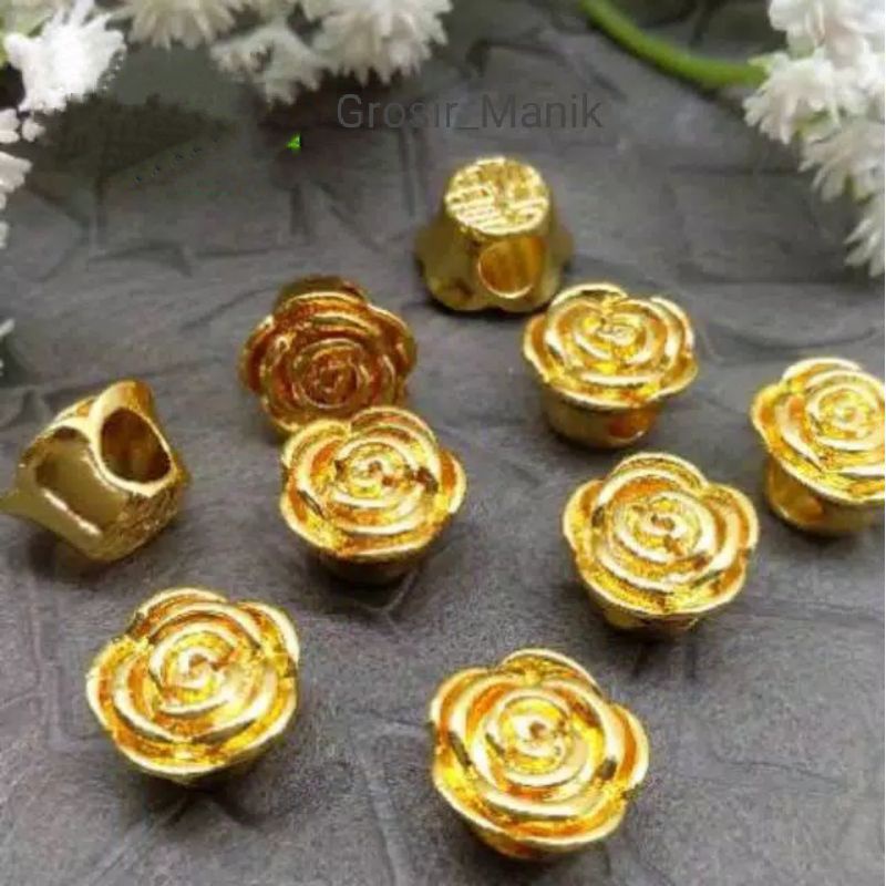 Charm Xuping Bunga Mawar Emas Charm Xuping Gelang Tali Kawat  Premium