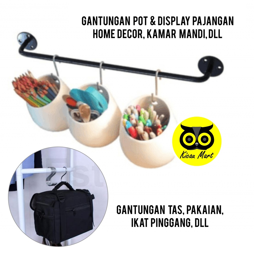 GANTUNGAN S SEMPATI PENGAIT SLING HOOK LETTER DISPLAY PAJANGAN RAK POT TANAMAN DISPLAY HANGER GHOKSEM