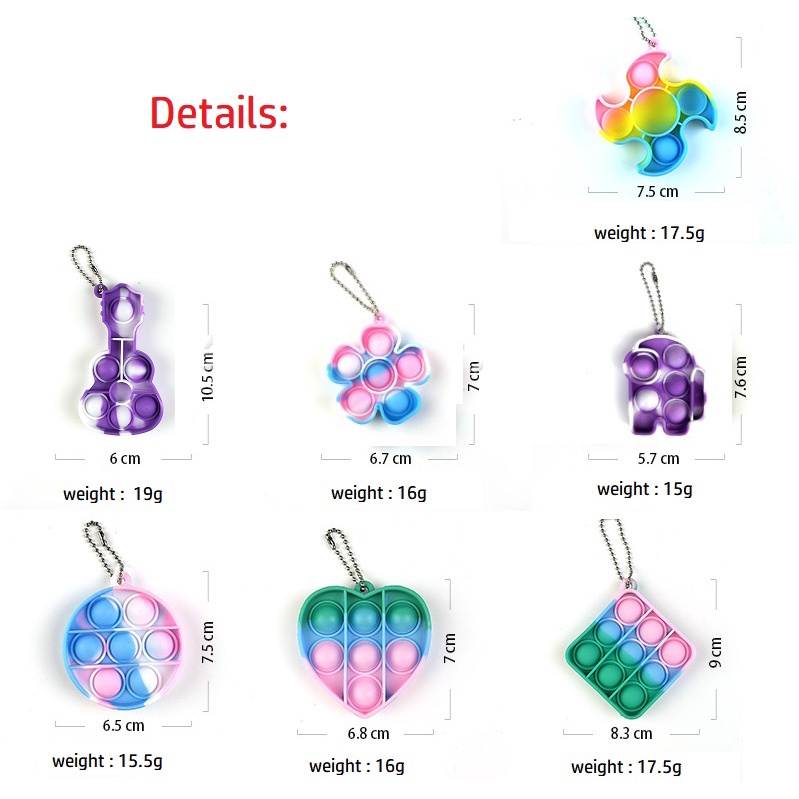 Mini TIKTOK New Rainbow Pop it fidget toys Push bubble Foxmind square collectibles Sensory Stress Relief Needs Silent