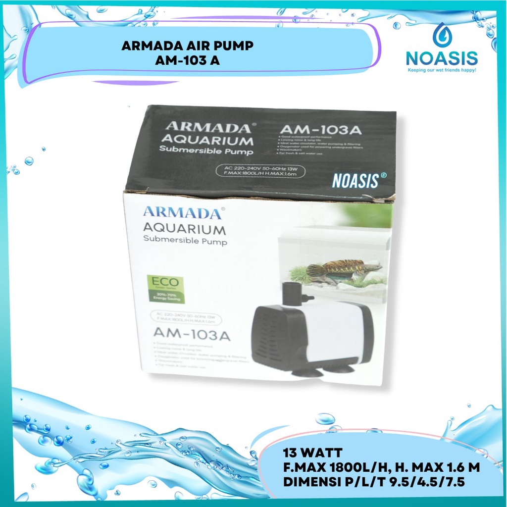 POMPA AQUARIUM CELUP WATER PUMP ARMADA AM 103 A AM-103A LOW WATT NOASIS