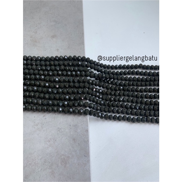 Kristal Ceko 8mm BLACK CHARCOAL warna hitam arang limited ekslusif