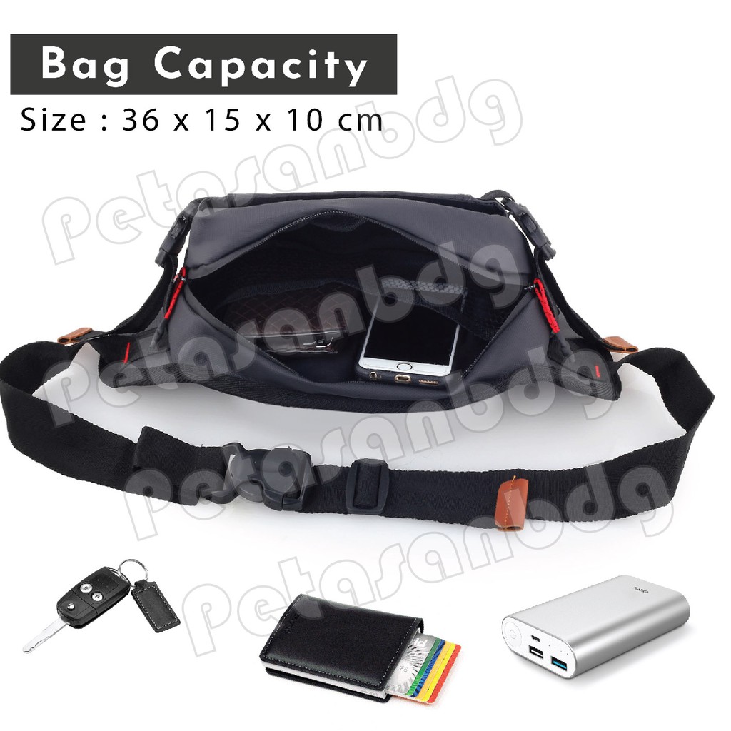 Gear Bag VAGA Port -13112 - Waistbag WITH EARPHONE HOLE BB - Tas Selempang Pria Tas Pinggang