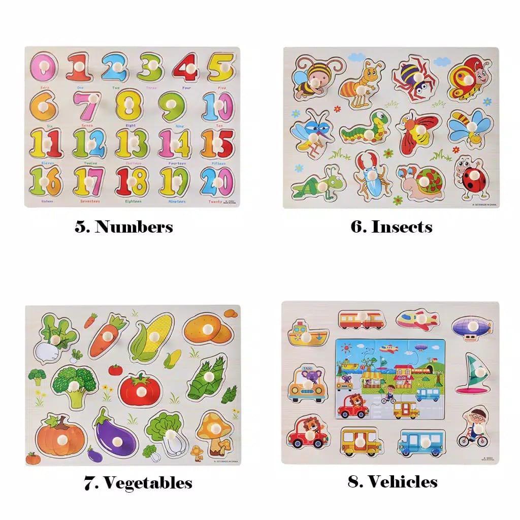 Wooden Knob Puzzle Edukasi Anak