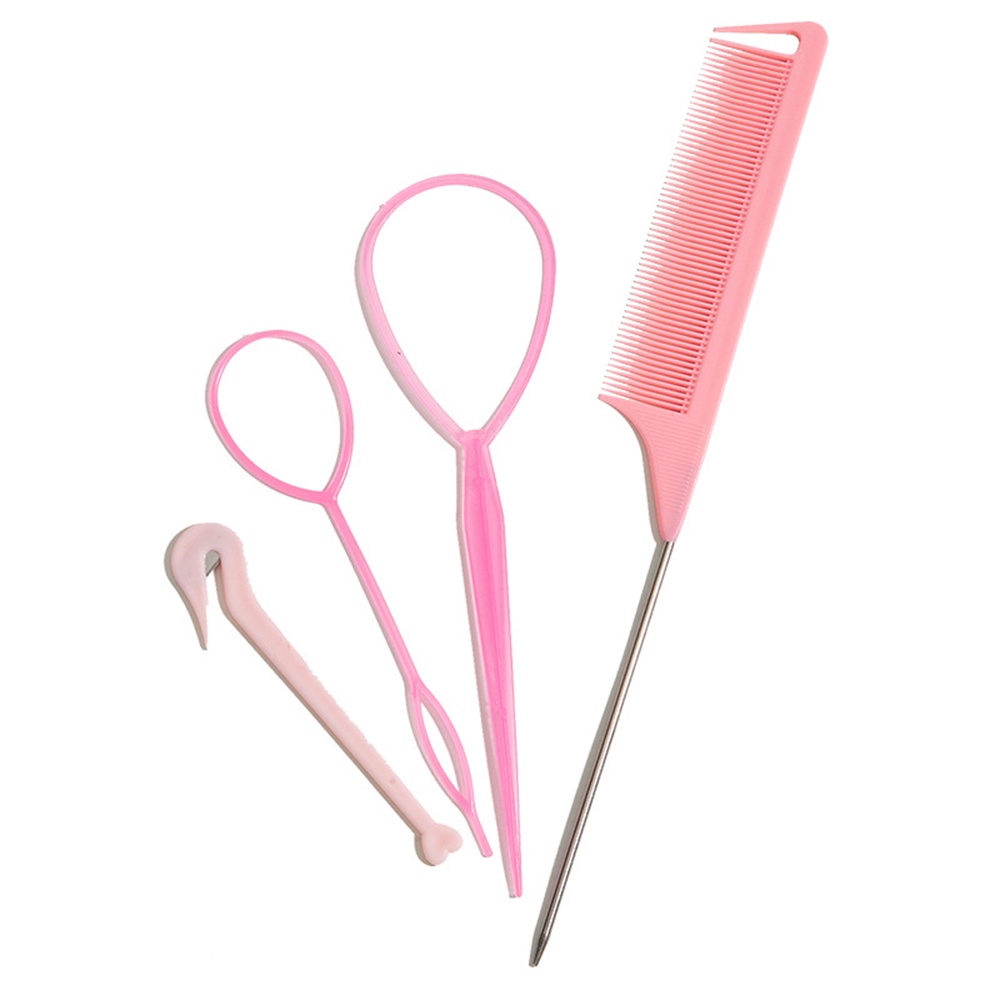 4pcs / set Sisir Rambut Warna pink Untuk Wanita