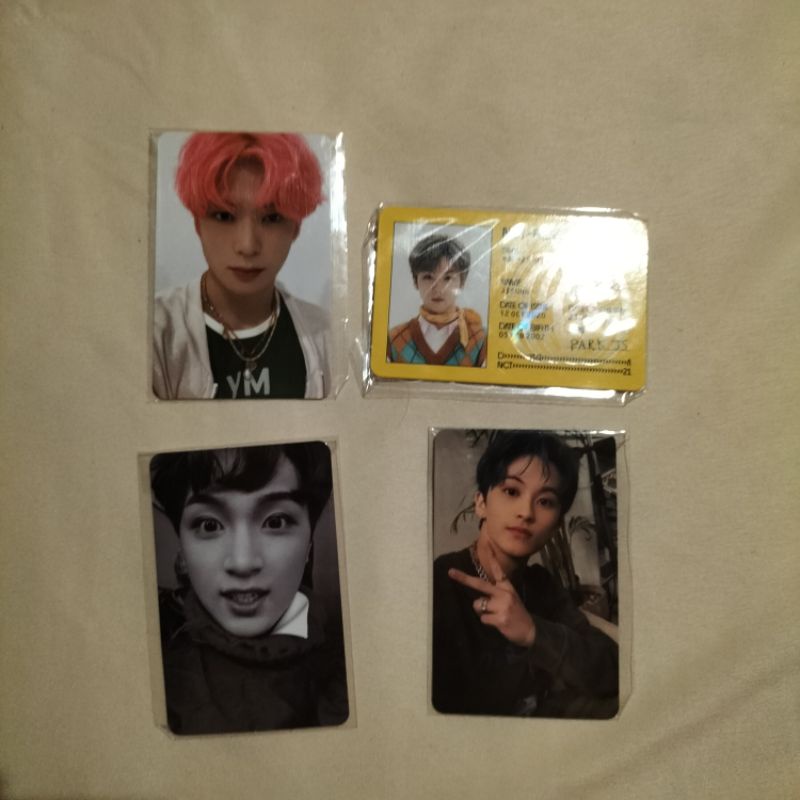 official photocard NCT  jaehyun departure, Jisung id card departure, haechan mfal, mark boring hot s
