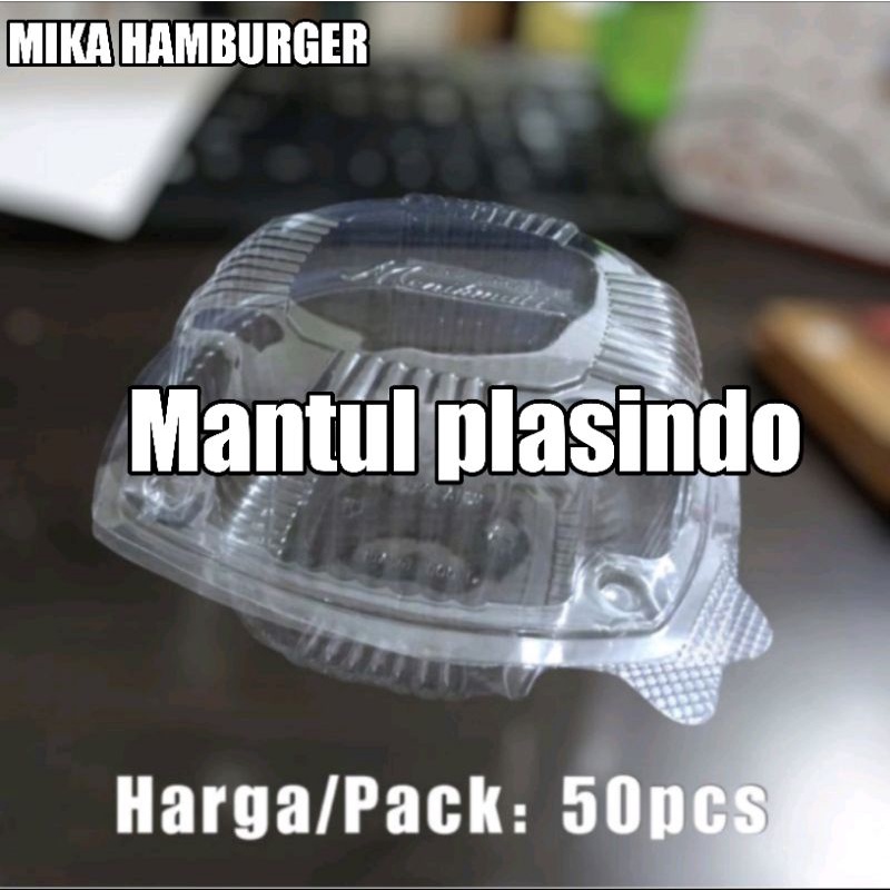 isi 50pcs mika Hamburger / mika roti / mika bolu plastik bening