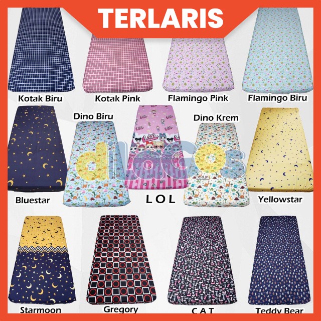 SPREI SUDUT KATUN HOMEMADE MOTIF TERBARU KASUR SPRING BAD SINGLE 90x200 SEPRAI SARUNG KASUR GORDEN