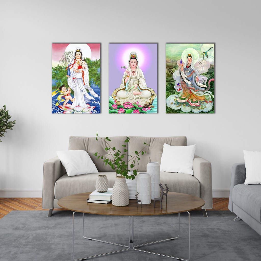 wall decor budha poster kayu dewi kwan im dewi welas asih