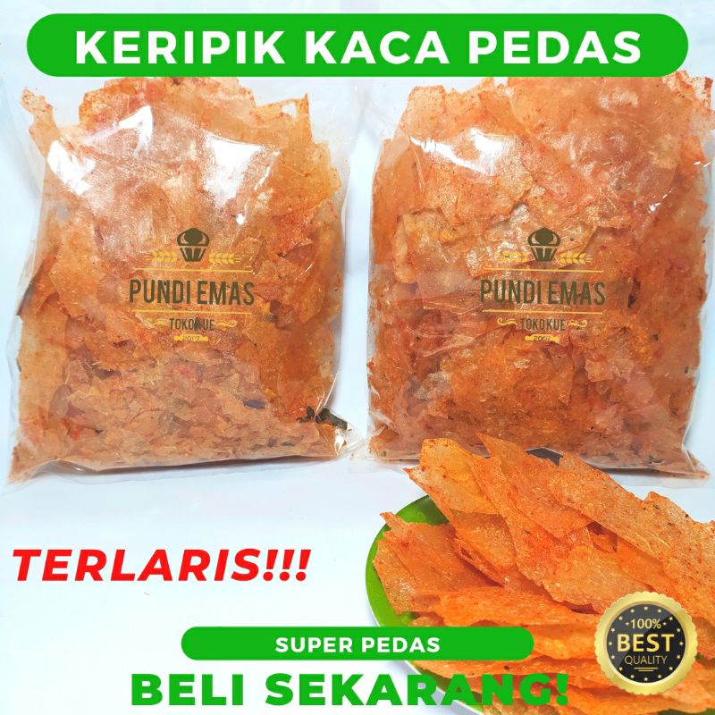 Keripik Kaca 250 Gram / Snack Kripik Kaca Extra Pedas Daun Jeruk / Kripca Jajanan Makanan Ringan Keripik Beledag